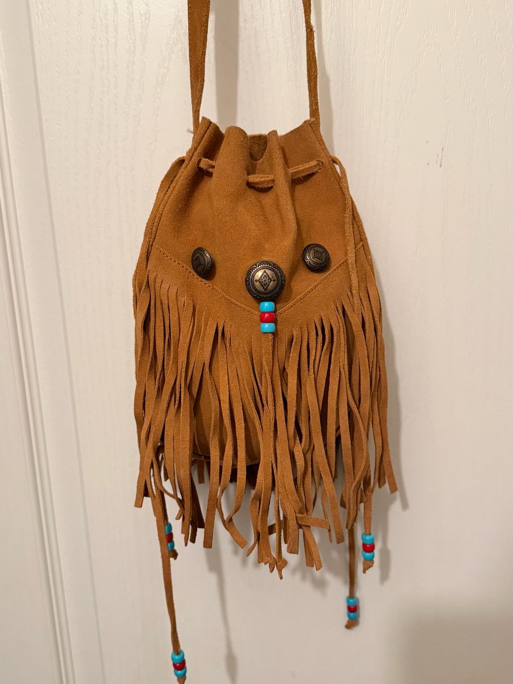 Moussy Suede Fringe Crossbody Bag